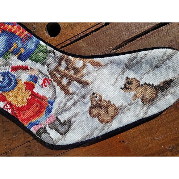 Lands' End Needlepoint Christmas Stocking BRODY Snowman Wool Discontinued C1 - Picture 7 of 12